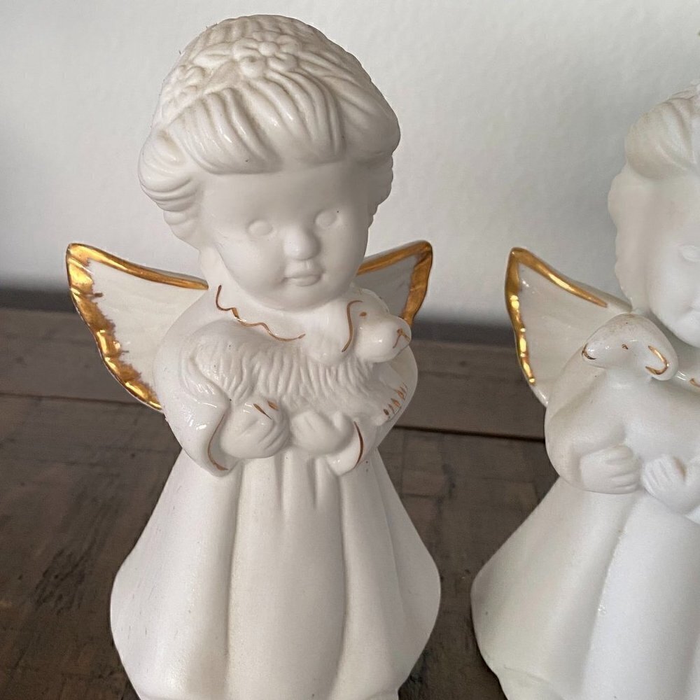 Giftco Inc Porcelain Angel Bell with Lamb and Dog - Set of 2 - Picture 2 of 5